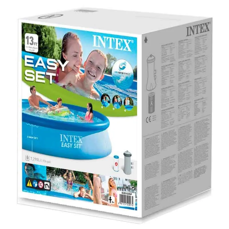 Piscina redonda hinchable Fácil Set Intex 7290L con depuradora azul Ø396x84 cm