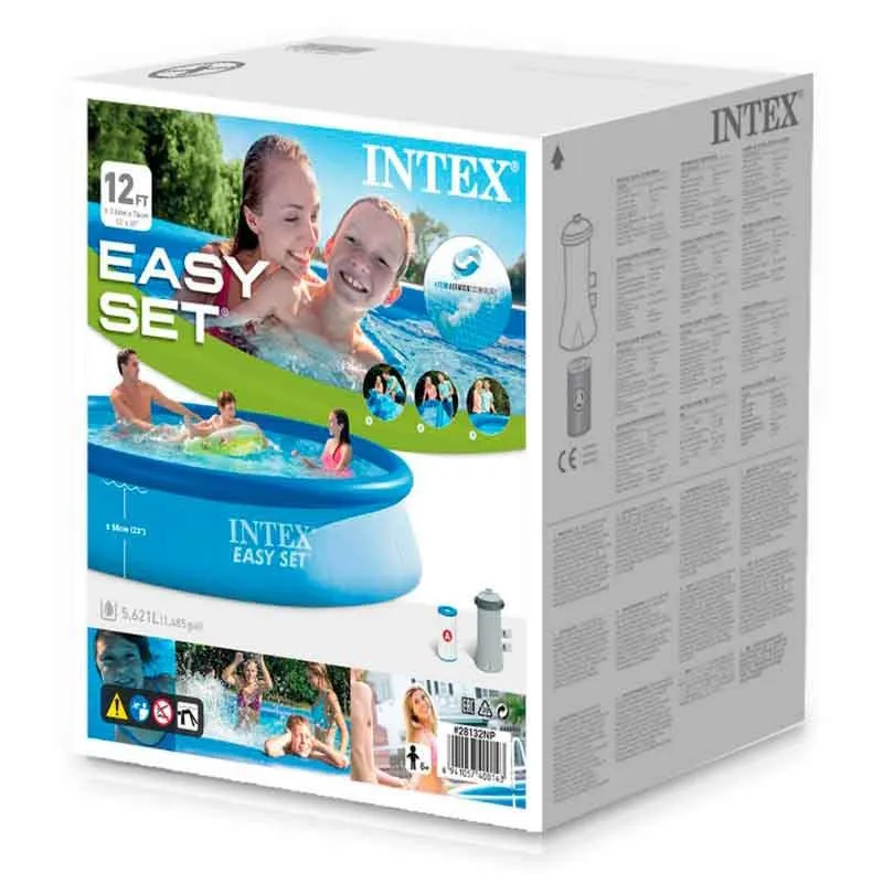 Piscina redonda hinchable Sencillo Set Intex 5621L con depuradora azul Ø366x76 cm