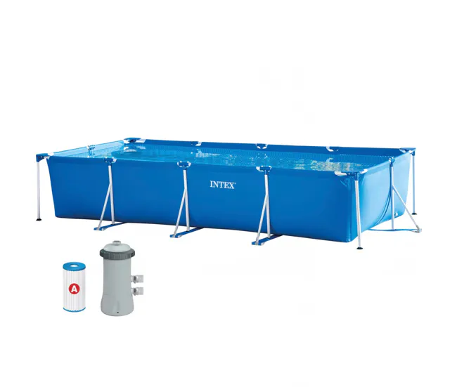 Piscina tubular rectangular con depuradora Acero Frame INTEX
