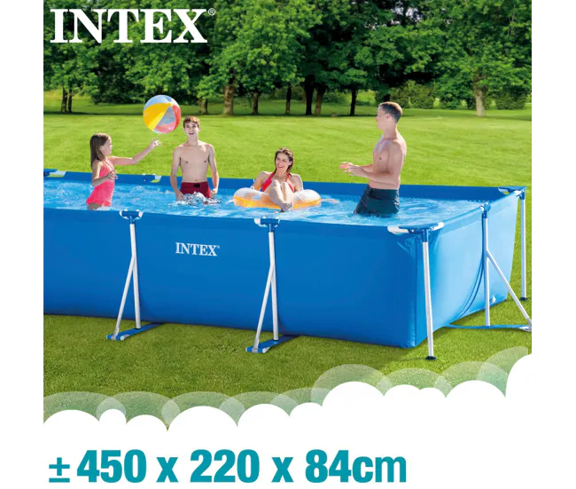 Piscina tubular rectangular con depuradora Acero Frame INTEX