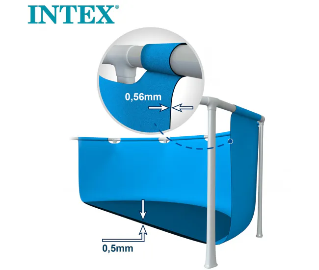 Piscina tubular rectangular con depuradora Acero Frame INTEX