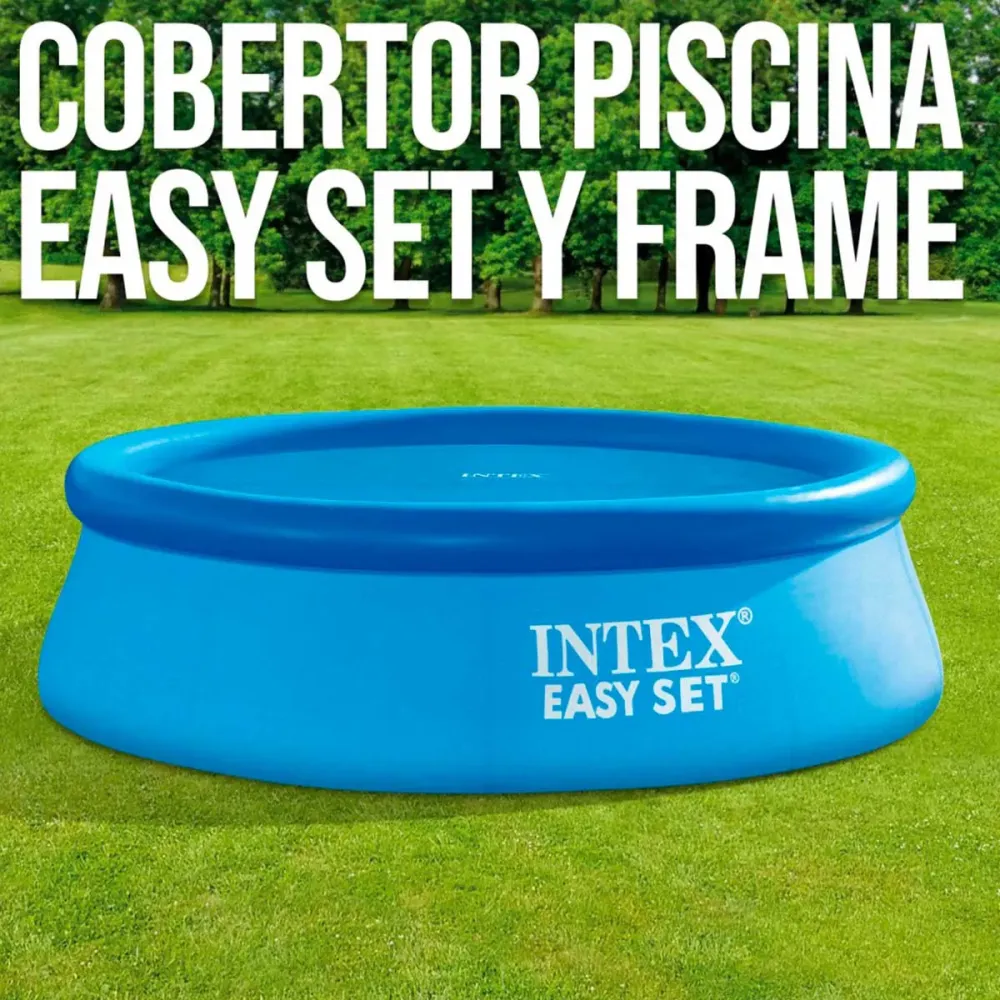 Premium de Alta Durabilidad Cobertor circular Intex para piscinas Fácil Set/Metal Frame azul Ø366 cm