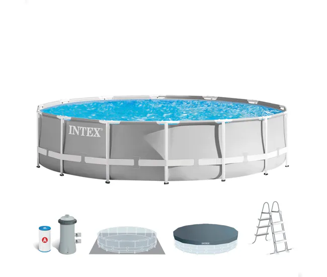 Resistente los Rayos UV Piscina elevada redonda INTEX Prism Frame con depuradora