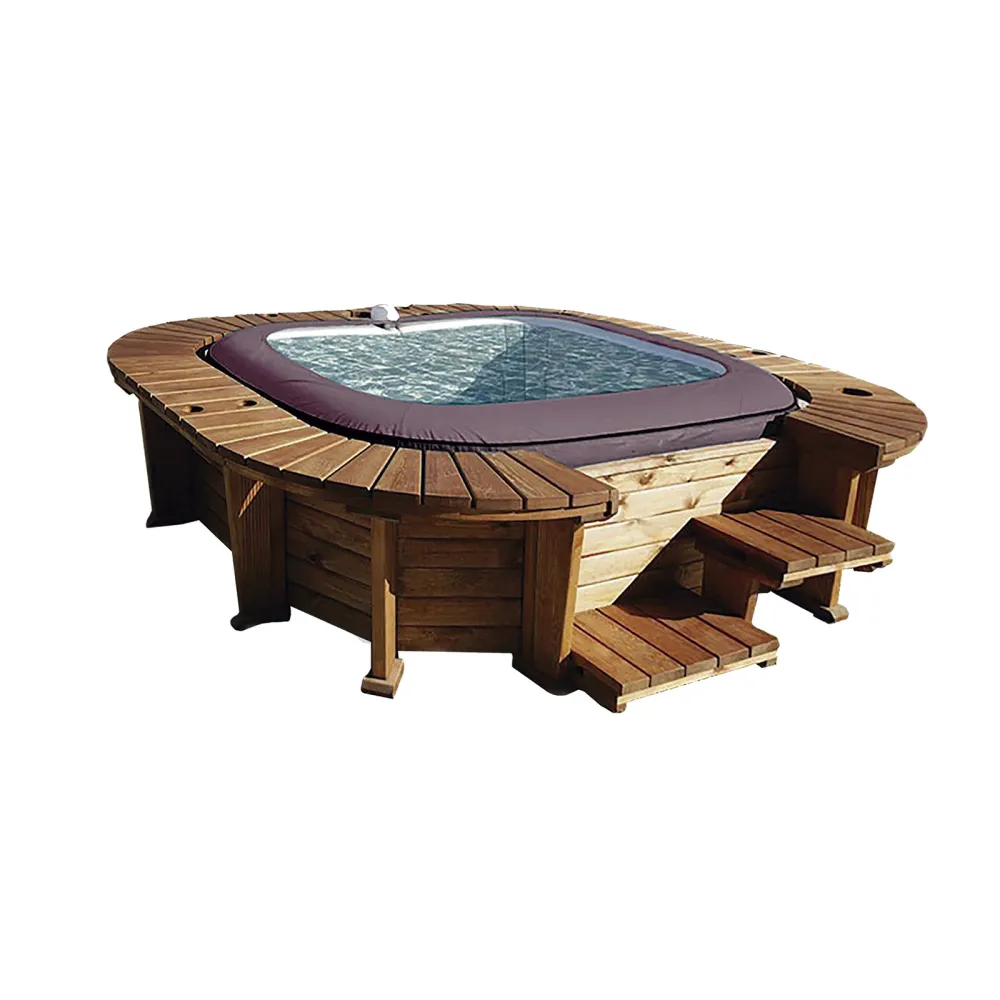 Spa hinchable con estructura de madera k2o royal beach 271x296x80 cm para 5