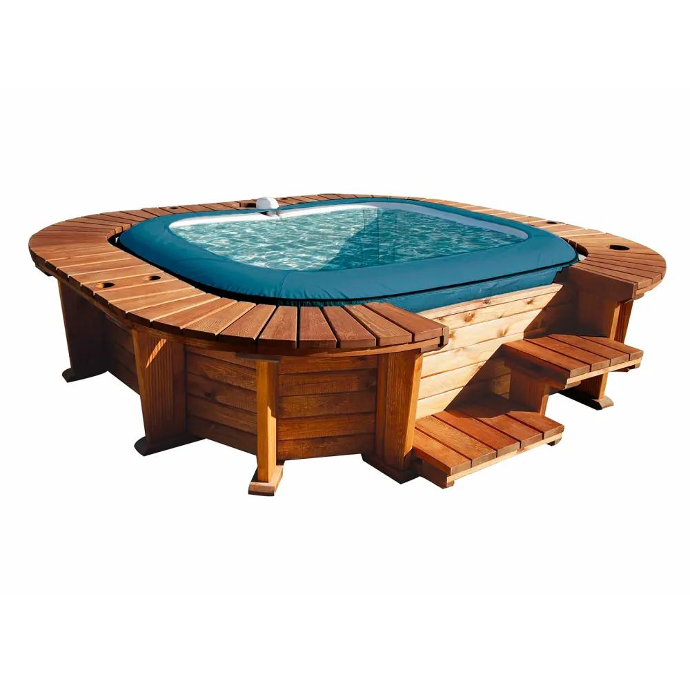 Spa hinchable con estructura de madera k2o palm beach 250x275x71 cm para 4-