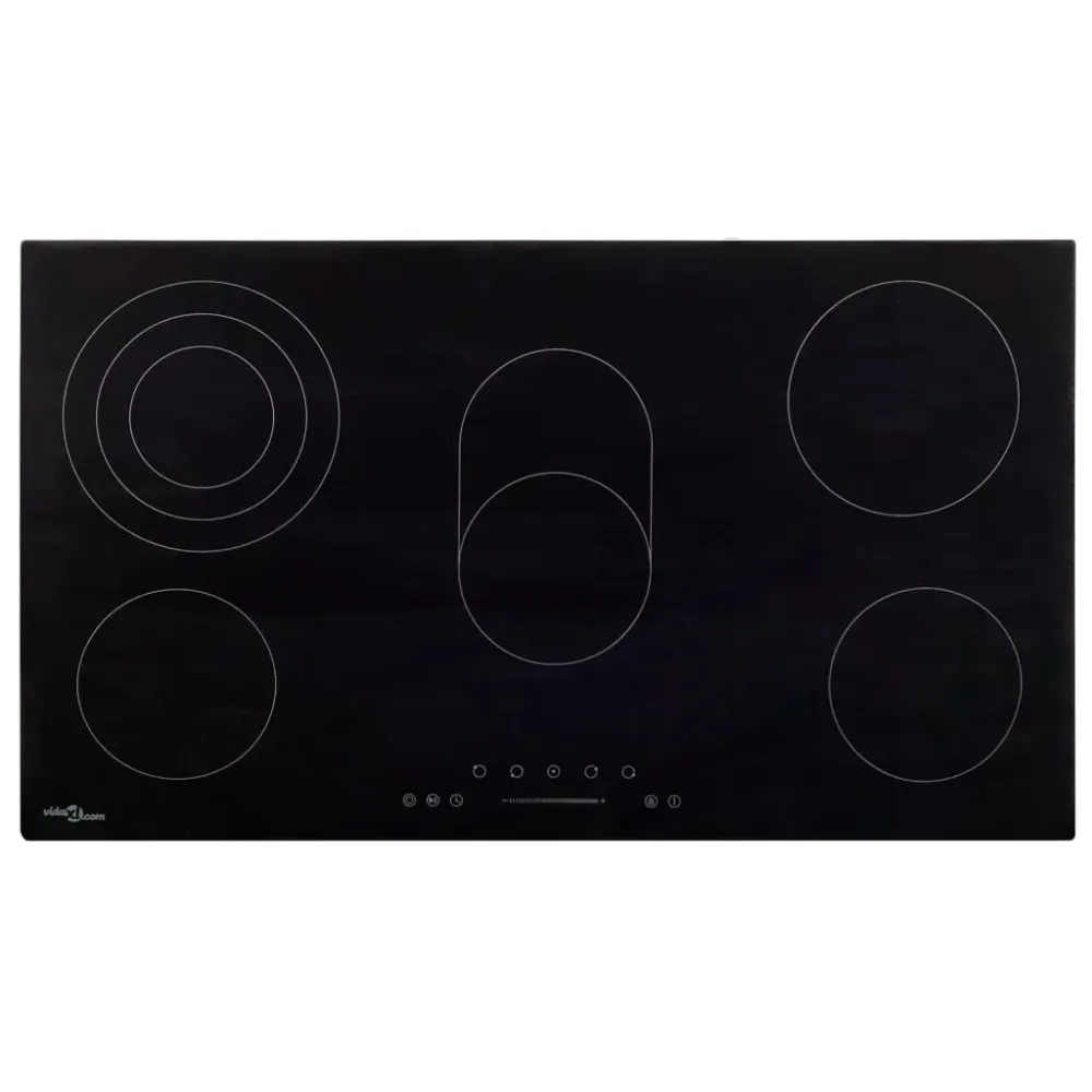 Placa vitrocerámica VidaXL 8500W 5 zonas negro 77 cm para Quemadores