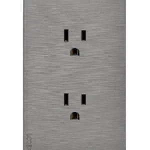 Arte de Jardín Placa Contacto Duplex Lucek Flat Plata