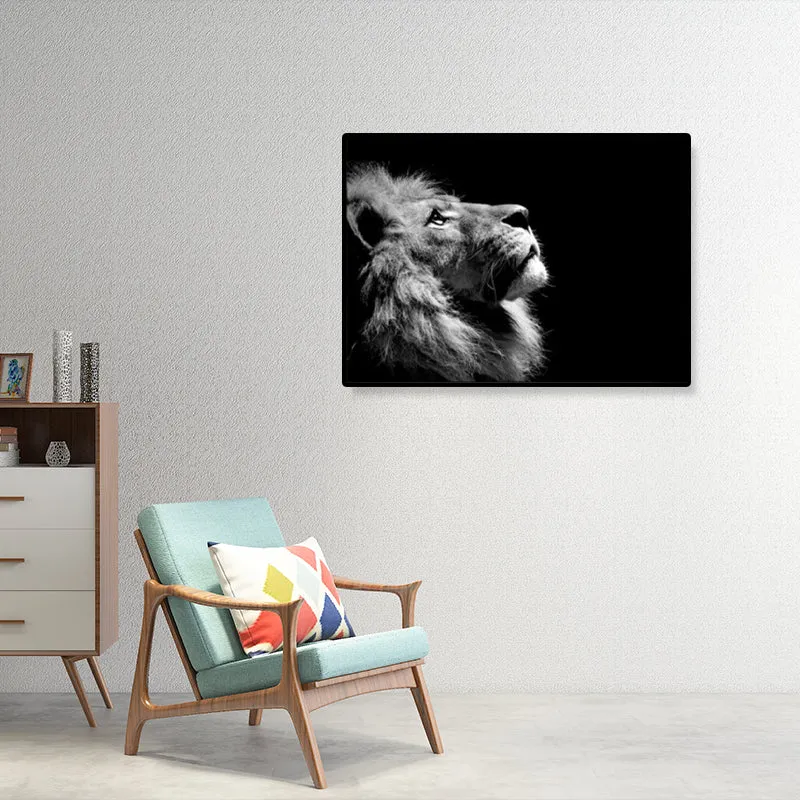 Arte de pared con estampado de animales de color negro, lienzo de animales grandes de sabana moderna para sala de estar de...
