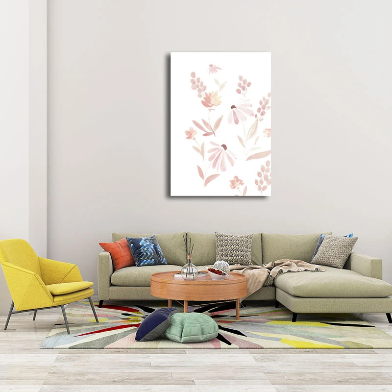 Decoración de pared con flores rosas, lienzo con superficie texturizada, arte de pared para dormitorio de niñas con Ilumin...