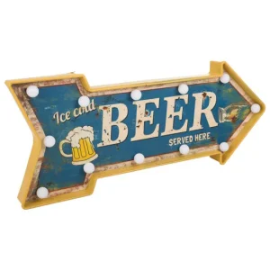 Decoración Premium para Exterior Placa luminosa de pared de plastico azul 65x27,5x10,5