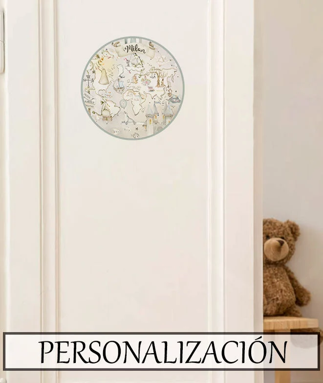 FANTASY WORLD Placa para puerta de vinilo | Prueba de Agua |