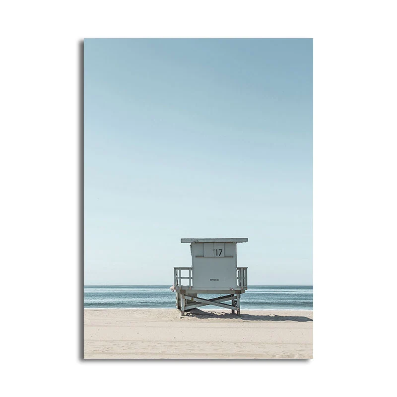 Impresión en lienzo Tropix azul preciso, silla de playa y paisaje de horizonte marino, arte de pared para habitación Azul