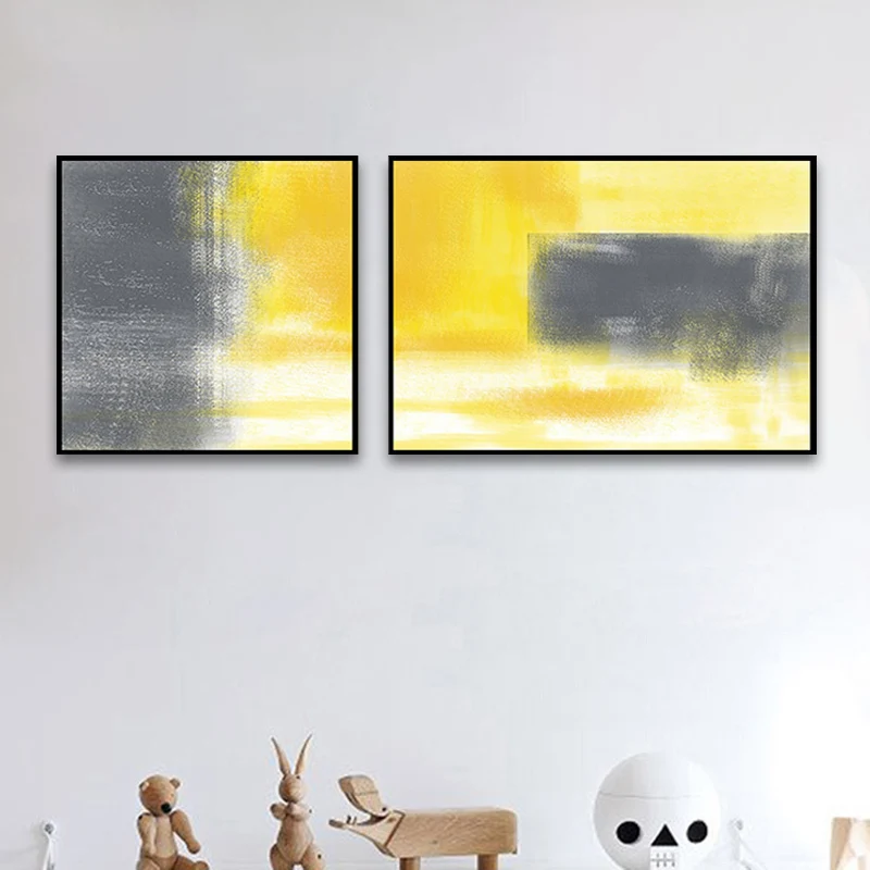 Impresión de pintura moderna, lienzo abstracto, decoración artística de pared de varias piezas en colores pastel para Hote...