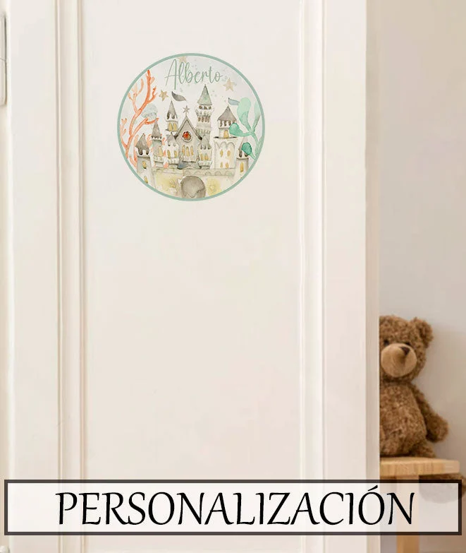 Letrero Decorativo CASTILLO Placa para puerta de vinilo