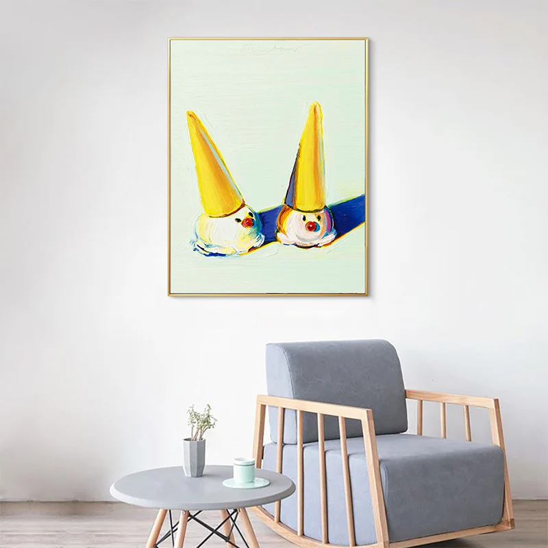 Letrero Decorativo Pintura de helado, materiales de lienzo amarillo, impresión artística de pared texturizada, varios tama...