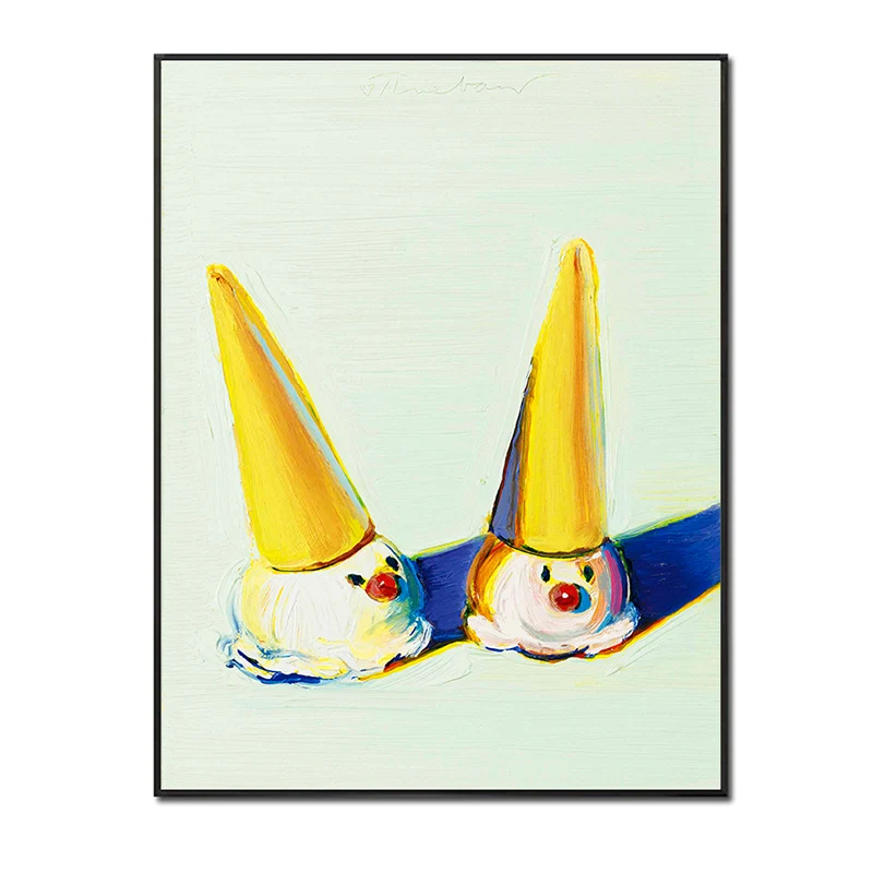 Letrero Decorativo Pintura de helado, materiales de lienzo amarillo, impresión artística de pared texturizada, varios tama...