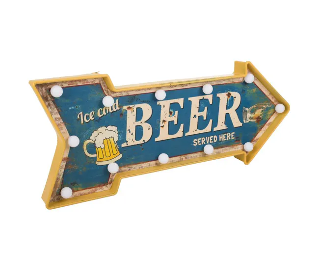 Letrero Decorativo Placa luminosa de pared de plastico azul 65x27,5x10,5