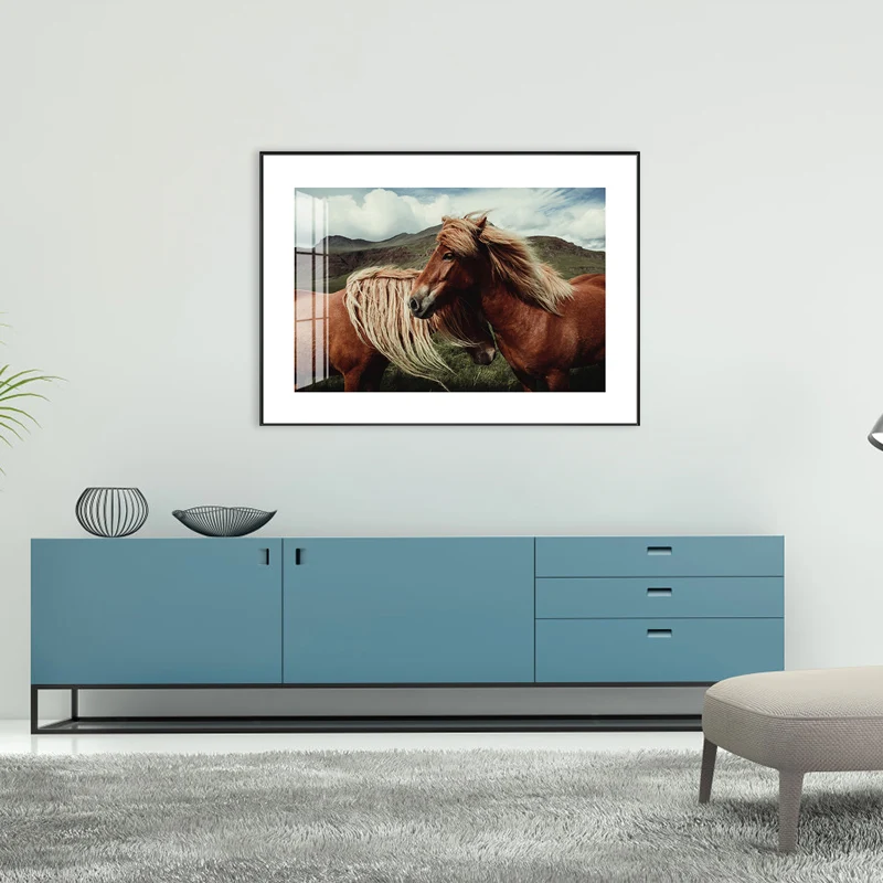 Lienzo de color pastel para decoración de pared, arte contemporáneo de caballos, varios tamaños disponibles Resistente los...