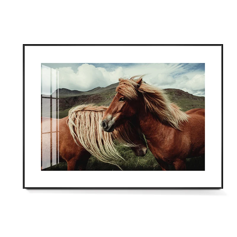 Lienzo de color pastel para decoración de pared, arte contemporáneo de caballos, varios tamaños disponibles Resistente los...