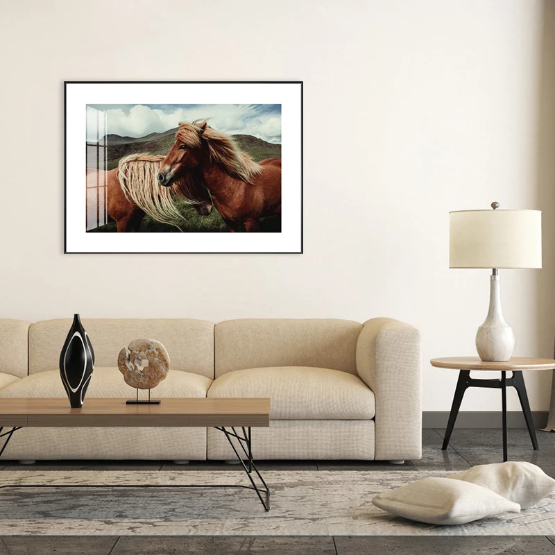 Lienzo de color pastel para decoración de pared, arte contemporáneo de caballos, varios tamaños disponibles Resistente los...