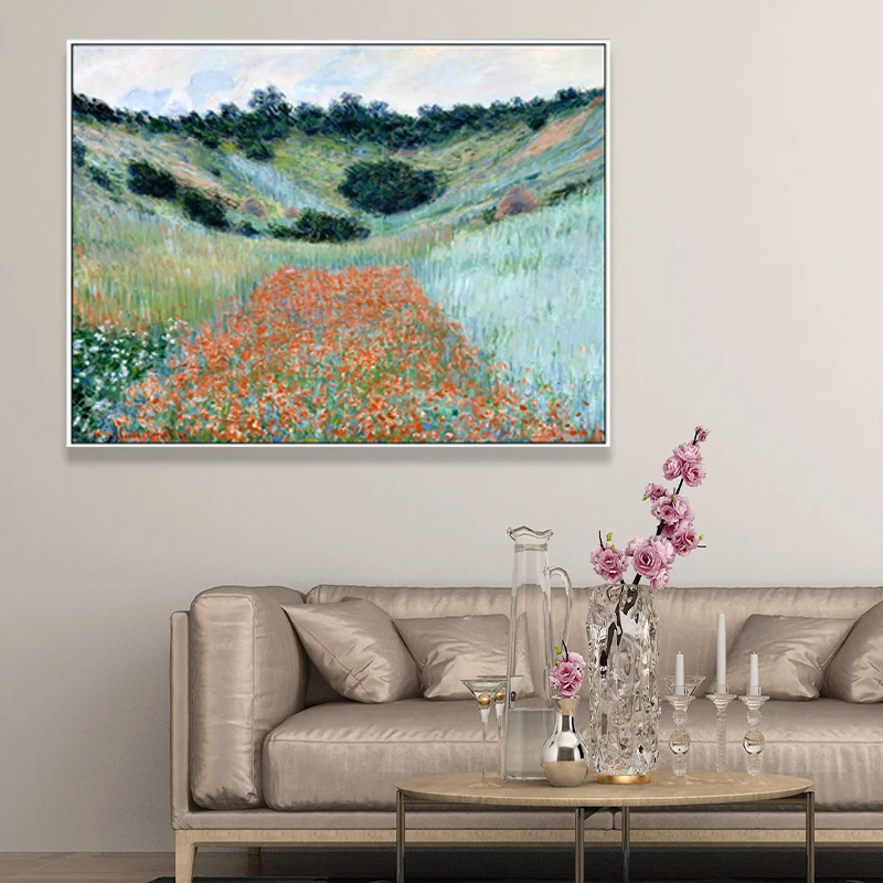 Lienzo con textura para decoración de pared, pintura de paisaje puro de estilo contemporáneo, varios tamaños Rojo