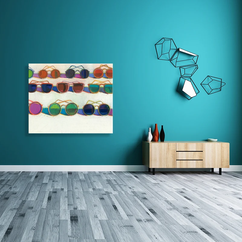 Lienzo de gafas de sol para baño, pintura al óleo, impresión artística de pared, opciones de varios tamaños con Iluminació...