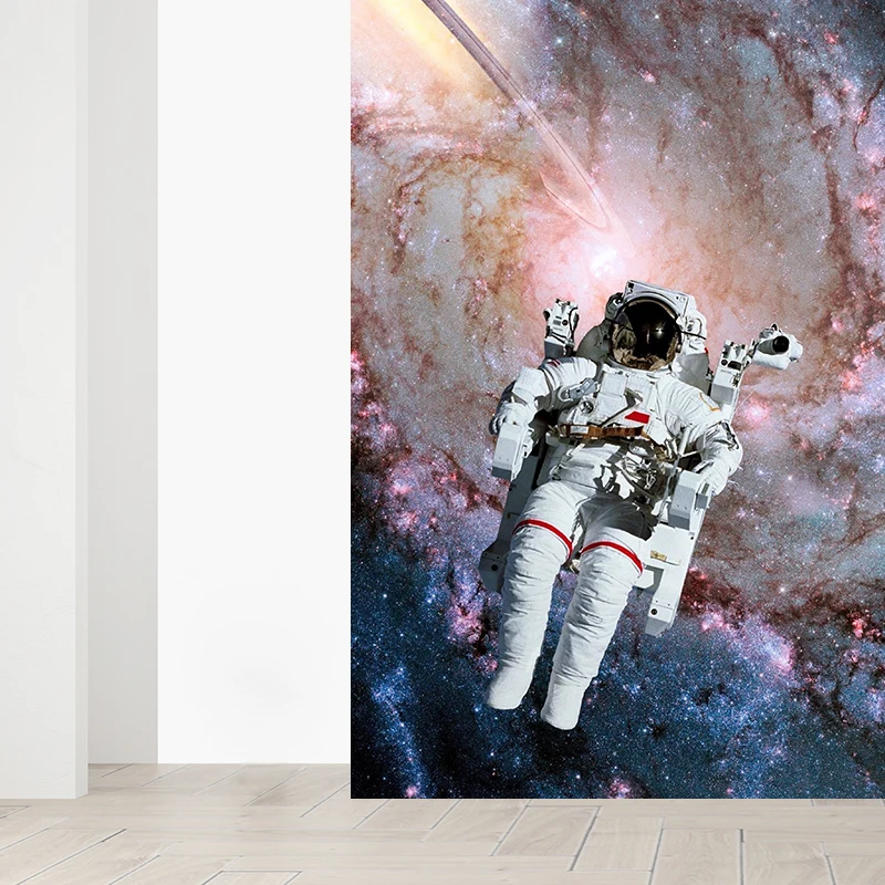Mural extra vasto con vista espacial, arte de pared no tejido púrpura para decoración del hogar, personalizado Purpura