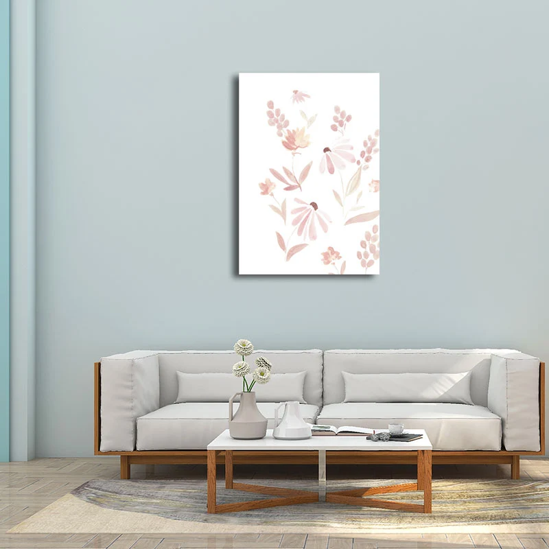 Panel Decorativo Decoración de pared con flores rosas, lienzo con superficie texturizada, arte de pared para dormitorio de...