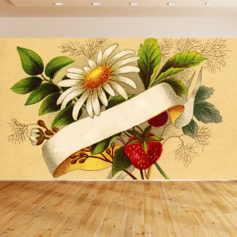 Panel Decorativo Descomunal mural con estampado floral para baño, arte de pared floral en color marrón, resistente la hume...