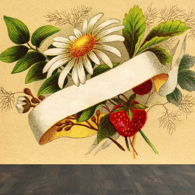 Panel Decorativo Descomunal mural con estampado floral para baño, arte de pared floral en color marrón, resistente la hume...