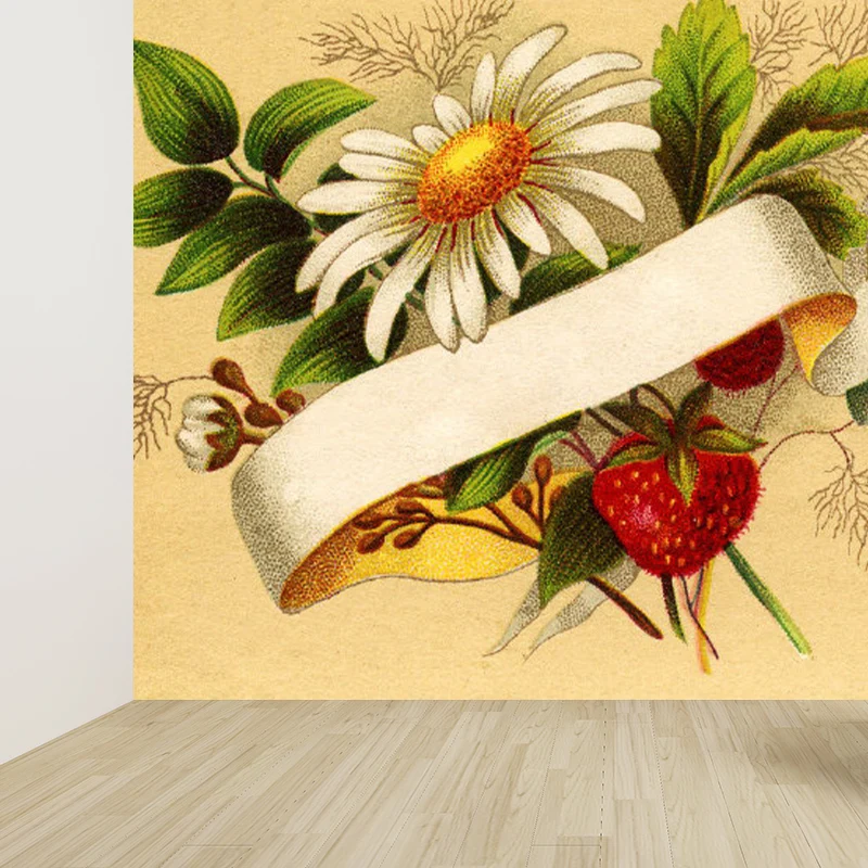 Panel Decorativo Descomunal mural con estampado floral para baño, arte de pared floral en color marrón, resistente la hume...