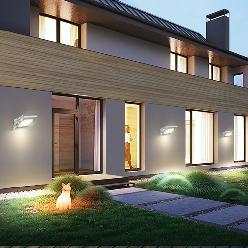 Panel LED Foco Aplique de pared Simplicidad Aluminio Aplique de pared para patio Iluminación en plata para Pared Exterior...