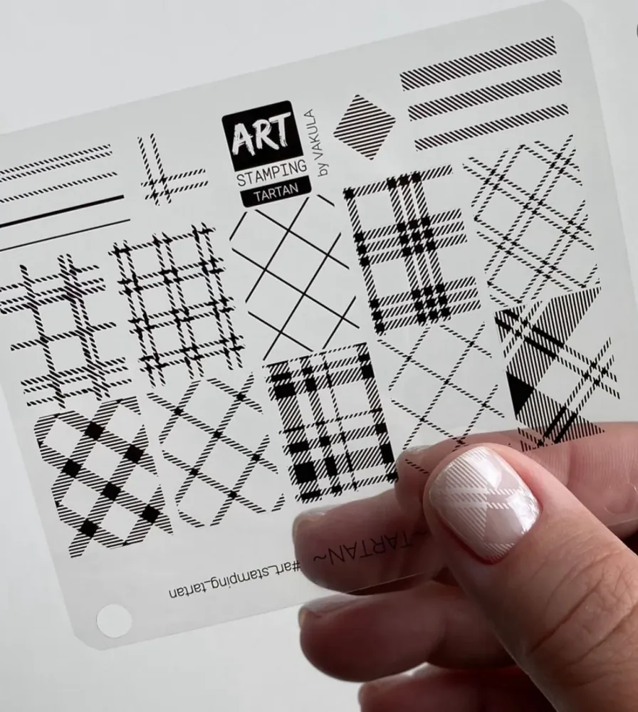 Placa Art Stamping Vakula TARTAN Fácil Colgar