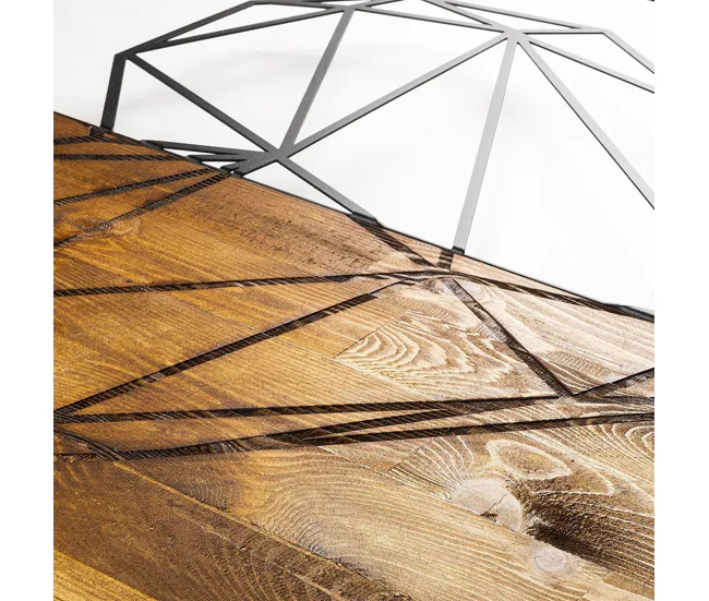 Placa deco WOOD HEART acero negro Resistente los UV