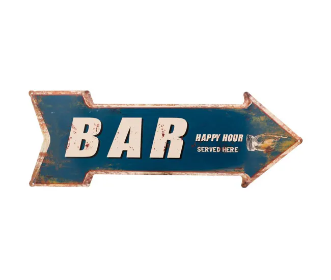 Placa de de decoración de acero 70x25x1 con Mensaje de Bienvenida