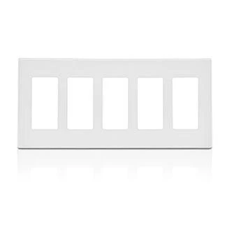 Placa Leviton Decora 5 unidades blanco | Prueba de Agua |