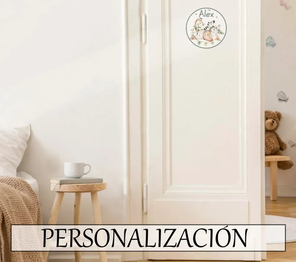 SAFARI Placa para puerta de vinilo con Mensaje de Bienvenida