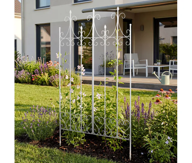 Reja para Plantas Trepadoras Flieder Acero Blanco antiguo 1.5X100X150 cm - Listo para Plantar
