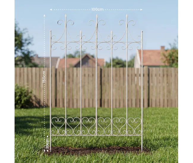 Reja para Plantas Trepadoras Flieder Acero Blanco antiguo 1.5X100X150 cm - Listo para Plantar