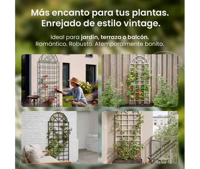 Set de 2 vallas metálicas viva para plantas trepadoras Acero Bronce 5X70X180 cm de Temporada de Primavera