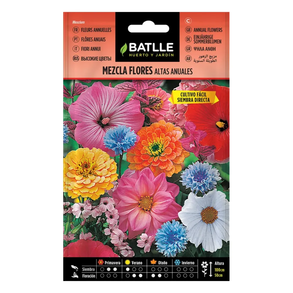 Semillas de Mezcla de Flores altas anuales Batlle en Sobre de 50 Semillas
