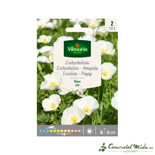 Variedad de Jardín VILMORIN Semillas Amapola Blanca