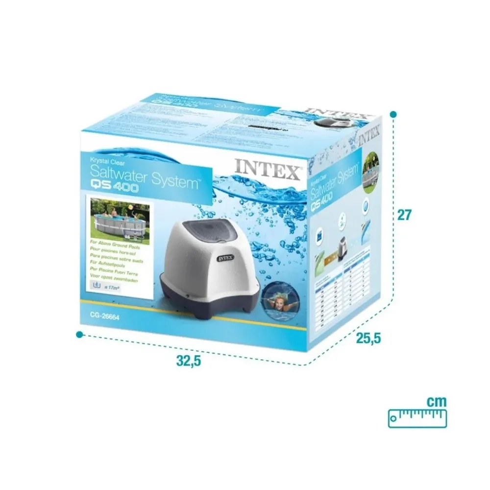 Clorador salino Intex Saltwater System QS400 4g/h para piscinas de hasta 17000L blanco