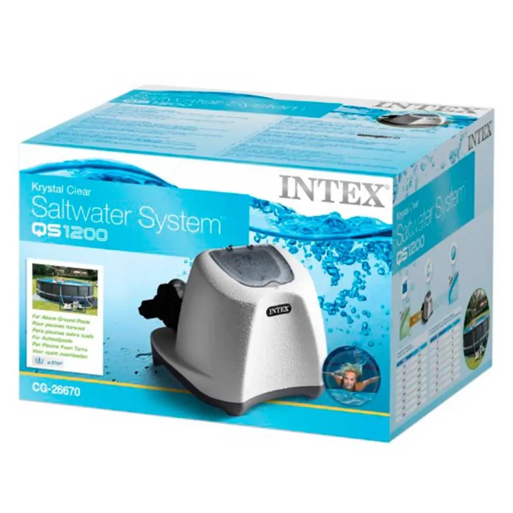 Clorador salino Krystal Cristalino Intex 125W 12g/h para piscinas de hasta 56800L blanco