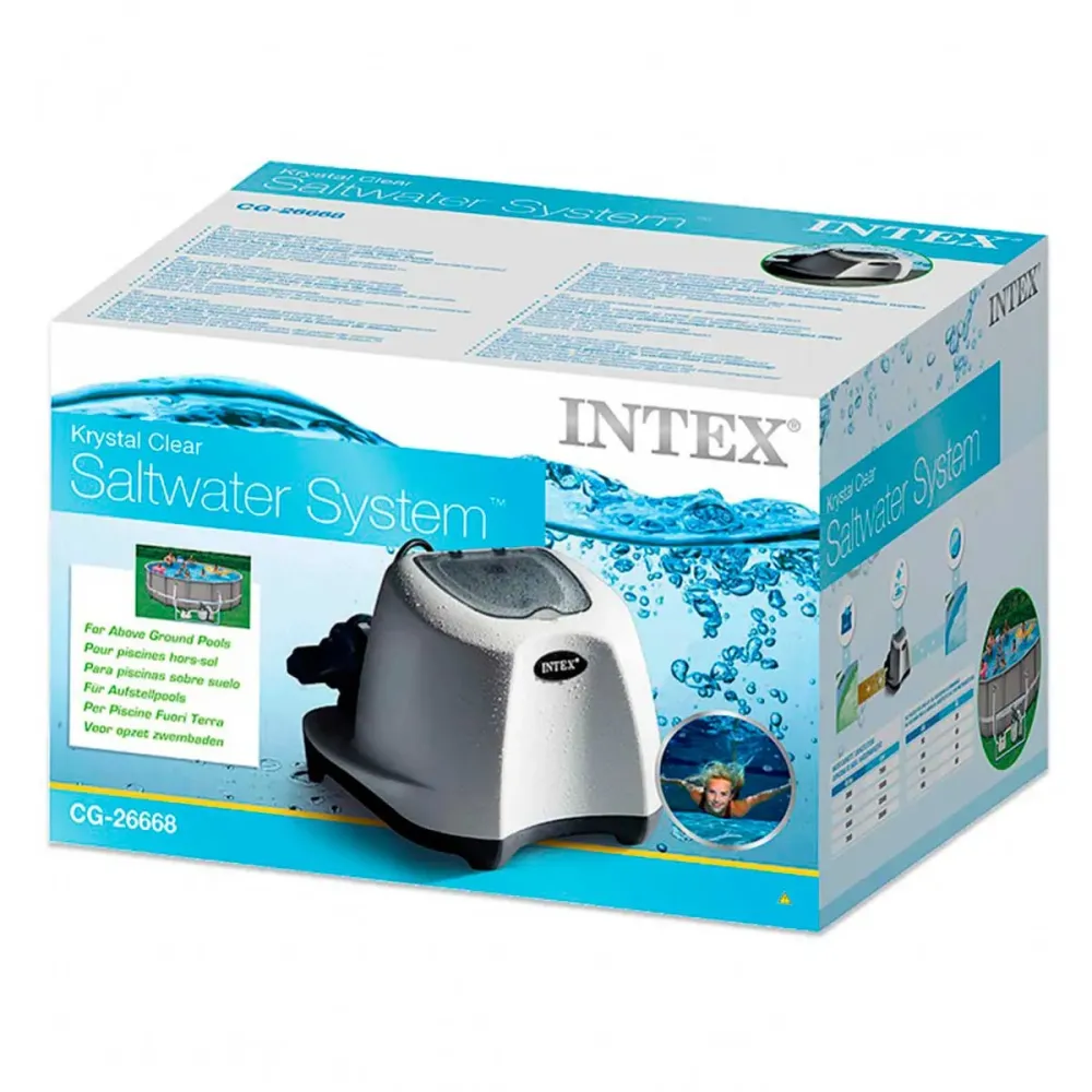 Clorador salino Krystal Nítido Intex 65W 5g/h para piscinas de hasta 26500L blanco