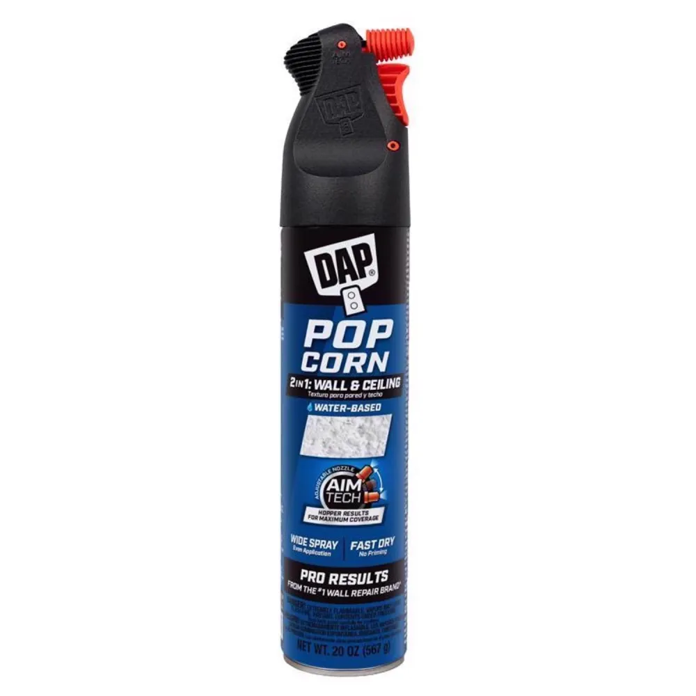 Textura en aerosol para techos con efecto palomitas de maíz base de agua blanca DAP de 20 oz