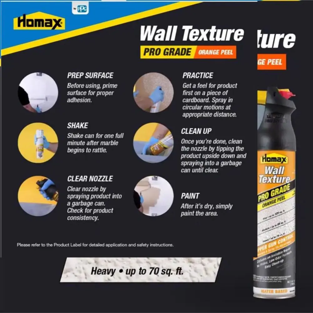 Textura de pared base de agua Homax Pro Grade de color blanco, 25 oz