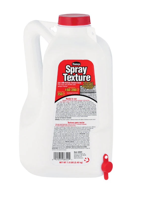 Textura de pared base de agua Homax White, para pintar, 74 oz, cobertura de 350 pies cuadrados