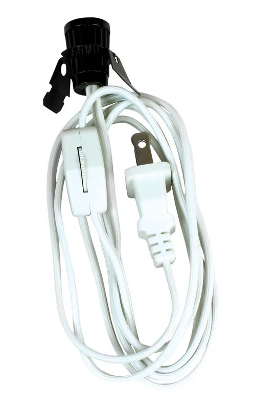 Juego de 1 cable de lámpara con base de candelabro de plástico Jandorf