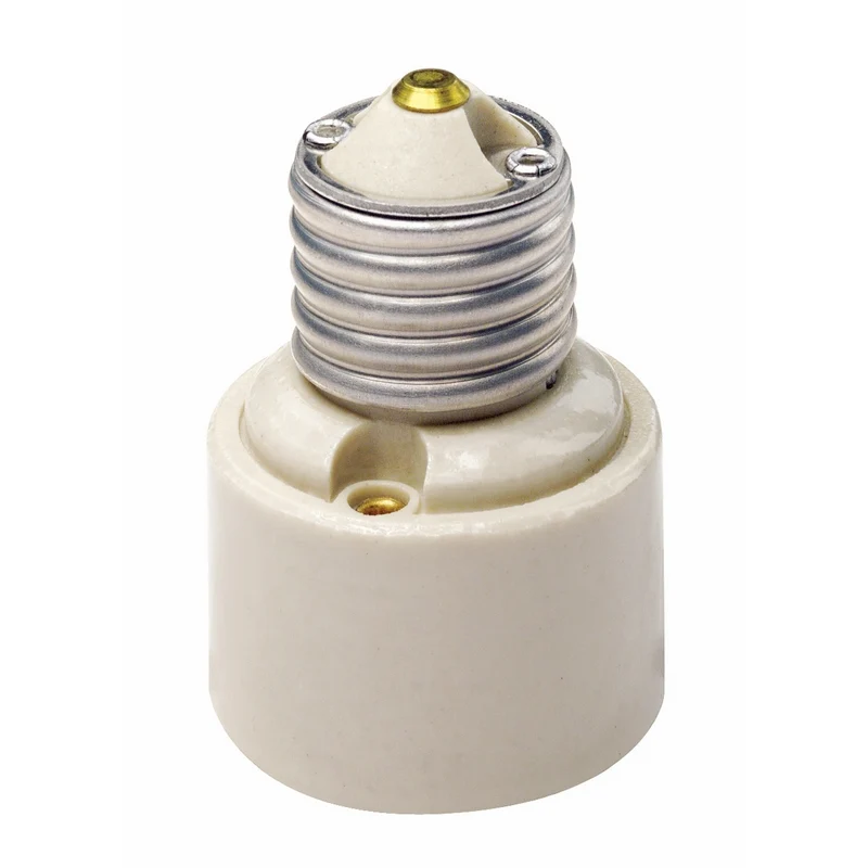 Adaptador de portalámparas de base mediana incandescente de porcelana Leviton, paquete de 1